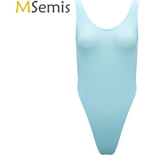 Womens Swimsuit Lingerie One Piece Swimwear High Cut Thong Bodysuit Leotard Gymnastics Dancewear Leotard Swimsuit Bathing Suit