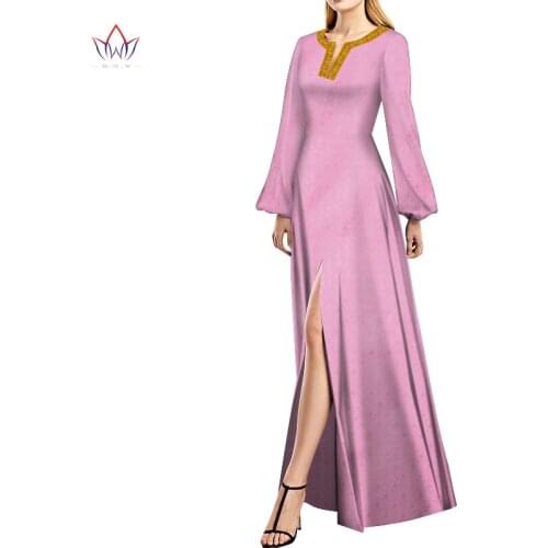 Fashion Robe Africaine Femme Women Maxi Vintage Dresses African Style Ladys Split Evening Dresses Casual Dashiki Clothes Wy504