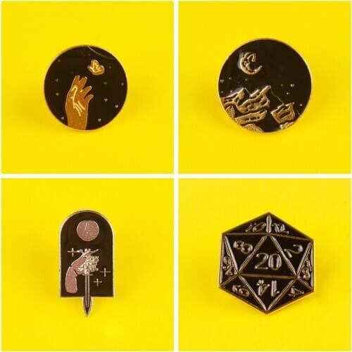 Stars Moon Round Badges Icon On The Backpack Enamel Pins On Jeans Jacket Brooches Metal Badges Lapel Pin Bags Badge Gift Jewelry