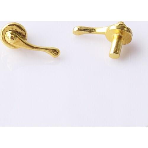 1/12 Miniature Dollhouse Hardware Metal Door Locks Handles Doorplate Set, Dolls House Furniture and Decorations Kit