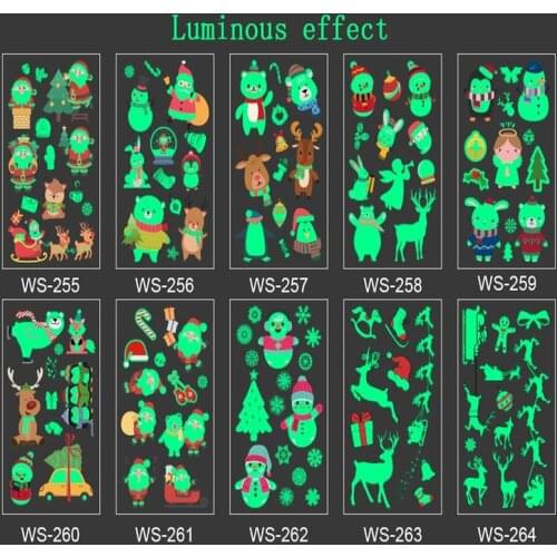 1PC Luminous Tattoo Christmas Party Cartoon Santa Snowflake Temporary Body Sticker Disposable Waterproof Tattoo Sticker