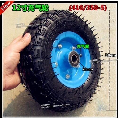 12 inch thickening pneumatic wheel, 4.10/3.50-5 inflating wheel, load truck caster, wheelbarrow wheel, rubber wheel
