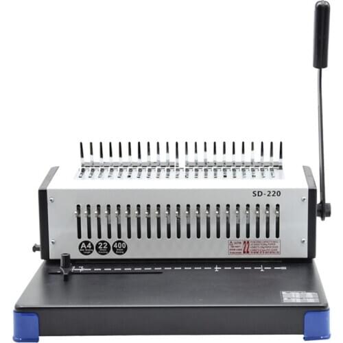 21-hole manual punching and binding machine thick comb type A4 paper document apron clip binding machine SD-220