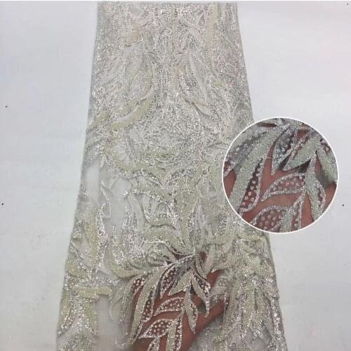 African French Lace Fabric High Quality African Tulle Lace Fabric SYJ-388811 with Glued glitter sequins