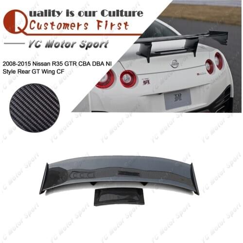 Car Accessories Carbon Fiber NI Style GT Wing Fit For 2008-2015 R35 GTR CBA DBA Rear Spoiler Wing Car-styling