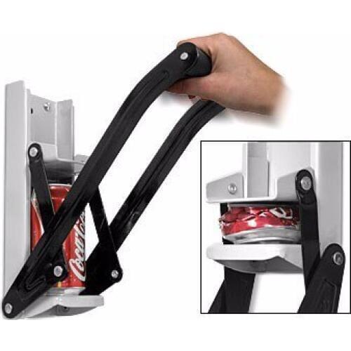 Free Shipping Heavy Gauge 16oz Can Crusher with Bottle Opener Kitchen Tools also Suitable for 12oz&8oz Cans Crush with 4 Screws