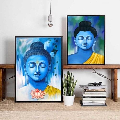 Buddha Portrait Religion Canvas Painting Print Living Room Home Decor Modern Wall Art Oil Painting Poster Salon Pictures Artwork
