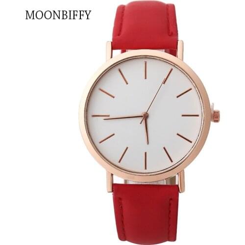 Women Watches Fashion Rose Gold Minimalism Simple Leather Band Quartz Analog Wrist Watch Luxury Ladies Casual Dress Clock #c