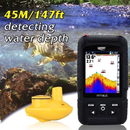 Detector Fishing Alarm Real Waterproof Fish Finder Monitor 2-in-1 Wireless Sonar Wired Transducer Echo Sounder