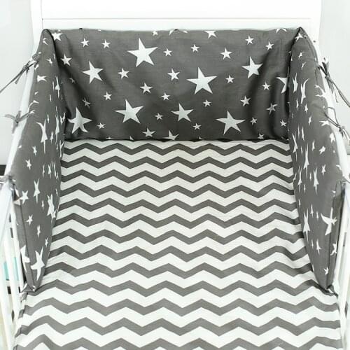 Baby Nursery Nordic Stars Design Baby Bed Thicken Bumper One-piece Crib Around Cot Bumper Cradle Protector Bedding Set ZT73