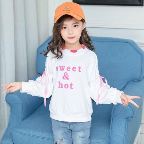 Spring And Autumn Girls Long Sleeve T-Shirt 2021 New Casual Childrens Spring White Sweater Big Boys Bottom Shirt Thin Top