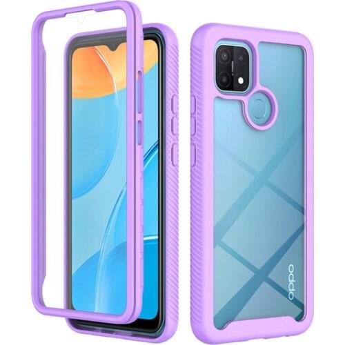 OPPO A15 A 15 CPH2185 Case Hybrid Rugged Armor PC + TPU Shockproof Case For OPPO A15 OppoA15 Soft Bumper Clear Hard Back Cover