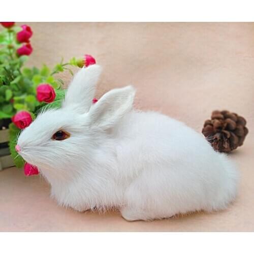 Simulation animal white rabbit toy props 20xx13x11 cm rabbit doll home decoration children toy gift w5473