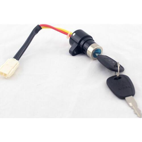 Mobility scooter key switch with keys and cables