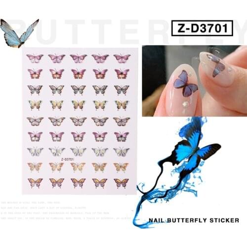 Adhesive 3D Butterfly Nail Stickers Nail Art Foil Paper Nailart For Manicure Design Nails Props Design For Nails