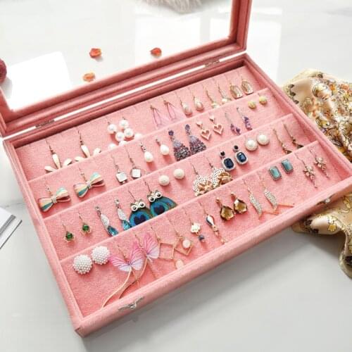 Jewelry Receiving Box Female Simple European Earrings Hair Clips Necklaces Ornaments Packing Boxes Multi-function Dressing Case