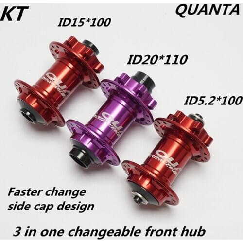 KT QUANTA MTB front disc brake hubs through axle hubs ,Mountain bike Downhill hubs ,20*110 hub 32 holes hubs ,15*100 QR hubs