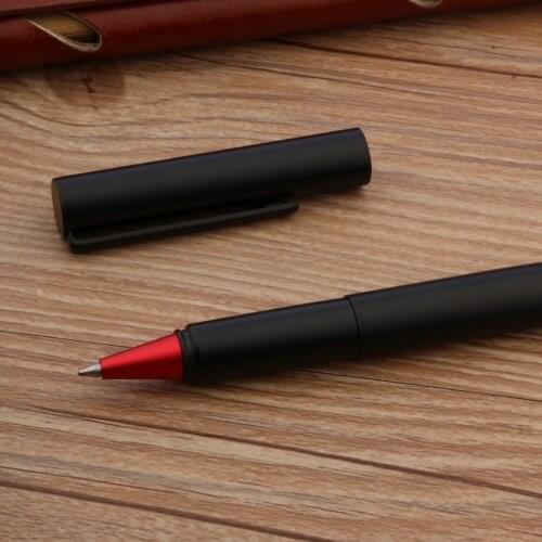 Frosted Black 35 Ball Point Pen Metal Red Signature Ink Pens Stationery Office School Supplies New