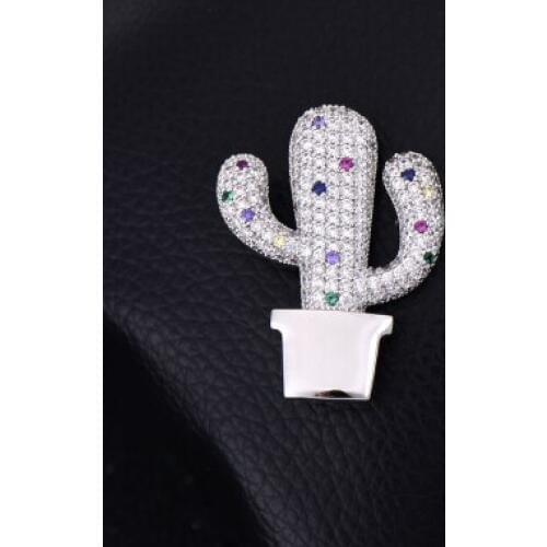 Mini cactus badge pin fashion cute brooch ornament jewelry accessories suit corsage 100 lap sweater pin buckle