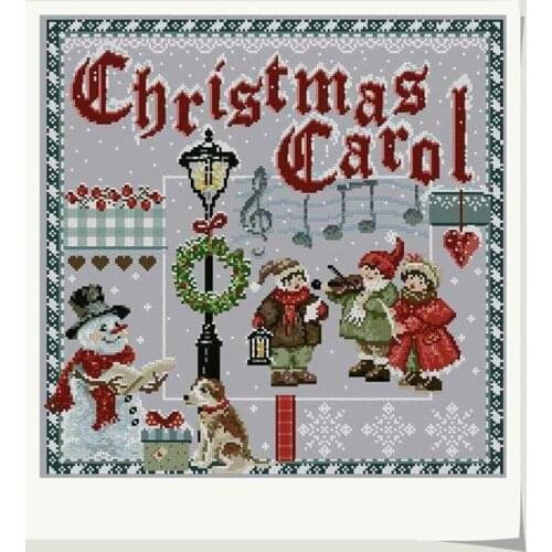 Fashion Embroidery Christmas Carol Cross Stitch Kits for Beginners with 100% Cotton Floss & Free Shipping for Home Decor & Gifts