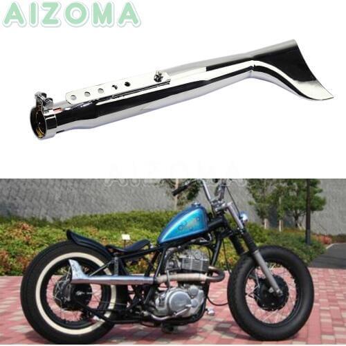 Motorcycle 21" Shark Fin Chrome Exhaust Mufflers Pipe Universal 1-1/2" & 1-3/4" Galvanized Iron Fish Tail Silencer for Harley