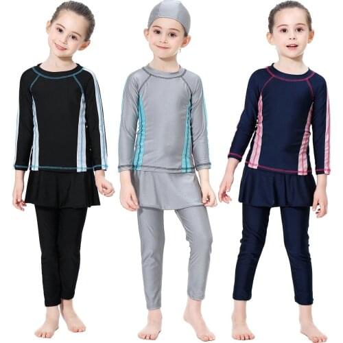 Muslim Conservative Parent Child Swimsuit Childrens Three Piece Split Conservative Swimsuit