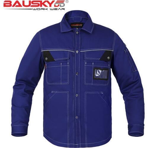 Mens Workwear Multifunctional Work Shirts Long Sleeves Multi Pockets Extra Large Size Mechanic Work Shirts Men