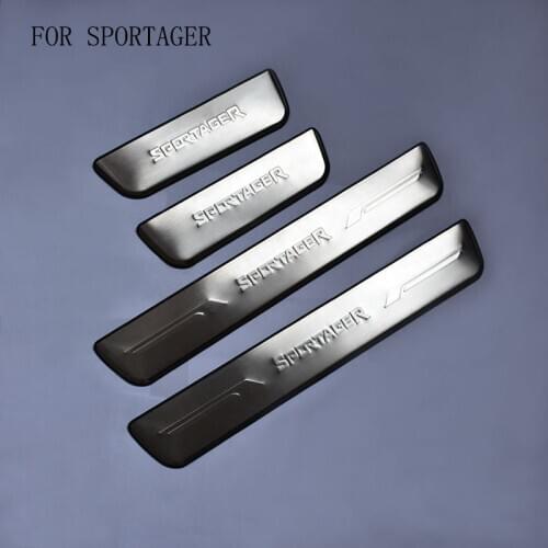 Stainless steel door sill strip fit for KIA SPORTAGER exterior Threshold trim car styling welcome pedal Scuff plate cover film