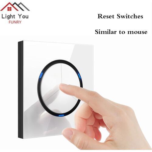 White Panel Household Wall Switch Socket 1 2 3 4Gang 1/ 2 Way Any Point Glass Mirror Wall 86*86mm