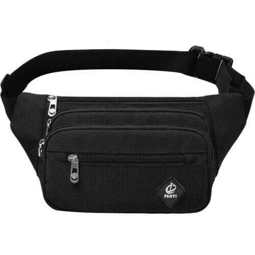 Men Waist Bag Pack Purse Casual Large Phone Belt Bag Pouch Canvas Travel Phone Bag Fanny Banana Bag Hip 4 Pockets Crossbody Bag