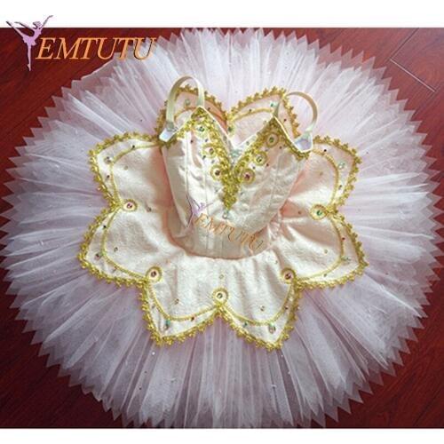 Nutcracker cprofesional ballet tutu pink Gold sugar plum fairy Performance pancake Tutus ballet stage costume ballet tutu dress