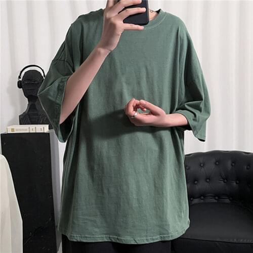 Simple Fashion Mens T-shirts Half Sleeve Solid Tops For Male Fitness Loose TShirts Harajuku O-neck Shirts Designer Tees Top