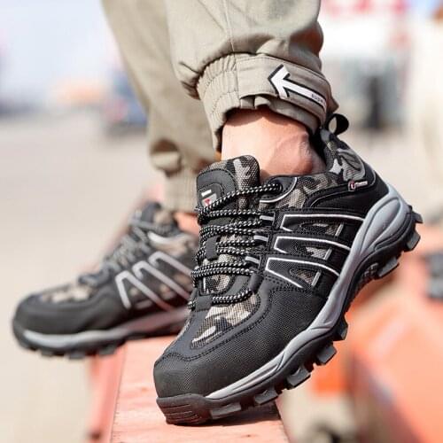 Work Safety Shoes Men Boots Fashion Work Sneakers Male Shoes Adult Work Boots Steel Toe Shoes Indestructible Men Safety Boots