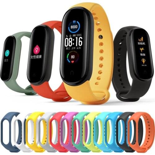 Silicone Watch Band For Xiaomi Mi Band 5/4 Mi Band3 Bracelet for Miband 5 4 3 NFC Wristband Smart Watch Replacement Strap
