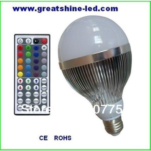 AC85V/265V 44key IR remote RGB 12X1W E27 led bulb used for dining halls and KTVs