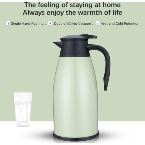 2L Stainless Steel Insulation Bottle High Capacity Double Walled Vacuum Flask Keep Heat Cold for Beverage Tea Coffee Water