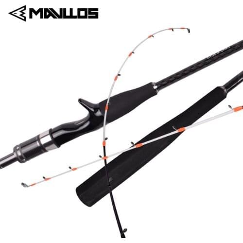 Mavllos 1.8m Solid Tip Squid Jigging Fishing Rod 2 Section Fast Jigging Rod PE 1-3 LW 60-150g Saltwater Egging Boat Casting Rods