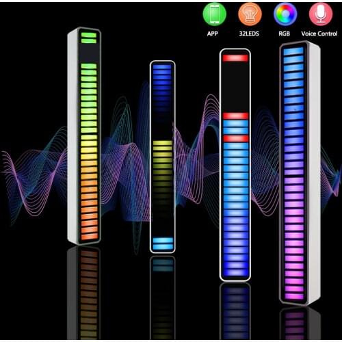 Phone APP Control Voice Music Pickup LED RGB Strip Light Sound Bluetooth Control USB Colorful Music Ambient Light Bar