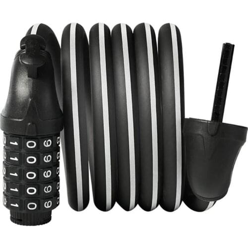 Bike Lock 5 Digit Code Combination Bicycle Security Lock Cycling Equipment MTB Anti-Theft Steel Wire Chain Lock