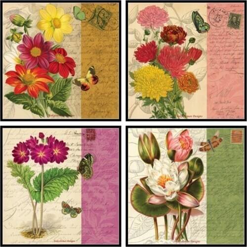Embroidery Counted Cross Stitch Kits Needlework - Crafts 14 ct DMC Color DIY Arts Handmade Home Decor - Bookmark Botanical
