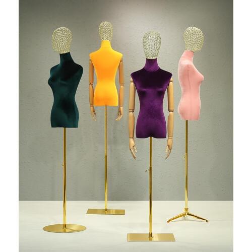 Top Grade Velvet Mannequin Women Platform Half Length Display Full Body Female Body Model