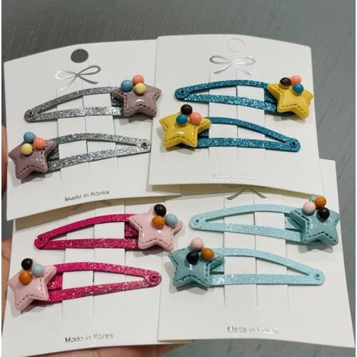 10Pcs/Set Girls Cute Colorful Stars Hair Clips Kids Lovely Hairpins Headband Barrettes Kids Fashion Hair Accessories Gift