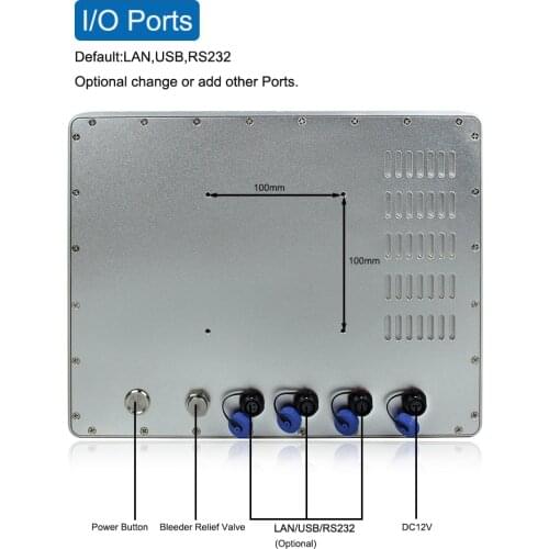 Industrial Pc Intel i3 6100U 2.3GHz 12" Fanless TFT LED Resolution 800*600 5-wire resistive touch With VGA/HDMI/LAN/USB/COM