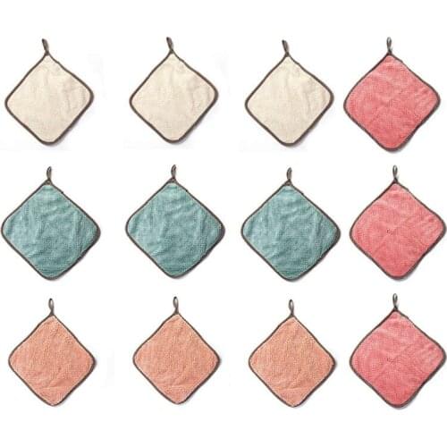 12PCS Non-Greasy Non-Lint-Free Rags Kitchen Absorbent Wipes Table and Dishwashing Cloth Towels(25X25cm)