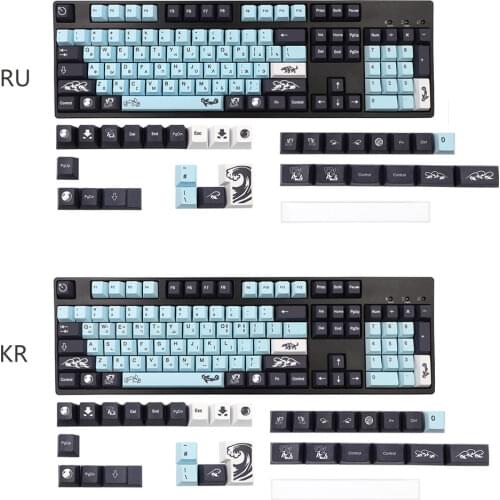 136 Key MIZU Dye Sub Keycaps Cherry Profile PBT Keycap Iso Set for 61/64/68/71/84/87/96/980/104/108 Mechanical Keyboard