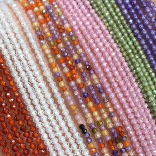 2MM 1Strand/180Pcs 100% Natural Zircon Loose Bead Strands Semi-Precious Stone Jewellery Beads Fittings