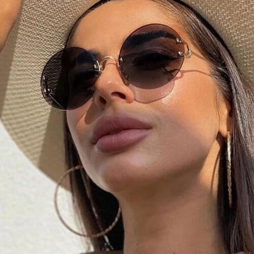 2021 Vintage Round Sunglasses Women Ocean Color Lens Mirror Sun Glasses Female Brand Design Metal Frame Circle Glasses UV400