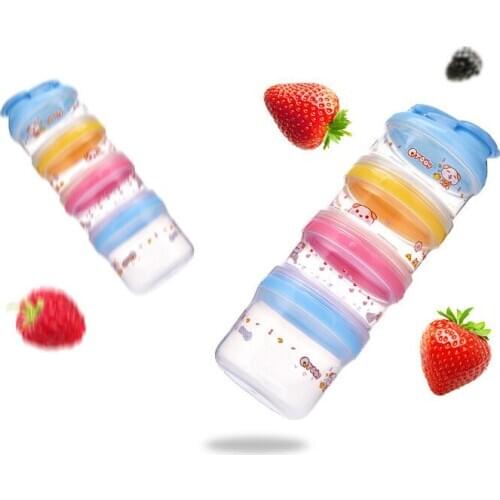 4 Layer Portable Baby Food Storage Box Essential Cereal Cartoon Milk Powder Boxes Toddle Kids Formula Milk Container