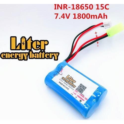 7.4V 1800mah 15c 18650 power lithium battery 1800Mah battery pack for remote control helicopter