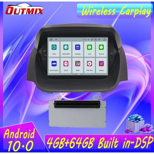 Android 10.0 4+64G Car Radio Multimedia Player GPS Navi For Ford Fiesta MK7 2013-2016 Auto Stereo Recoer Head Unit DSP Carplay